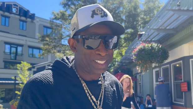 Deion Sanders on campus in Boulder
